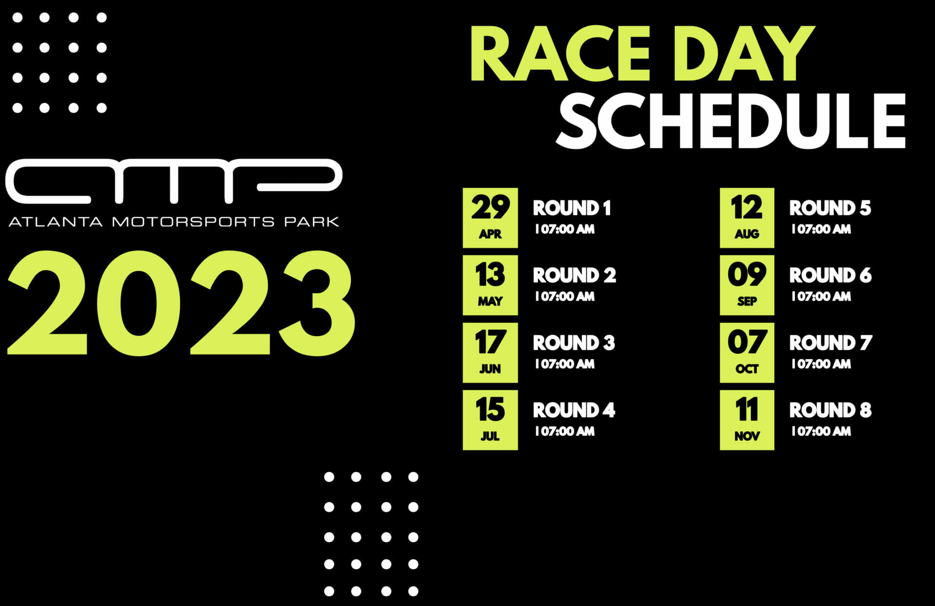 Copy of Copy of Copy of AMP Kart Racing 2022 Race Day Schedule - Race Series
