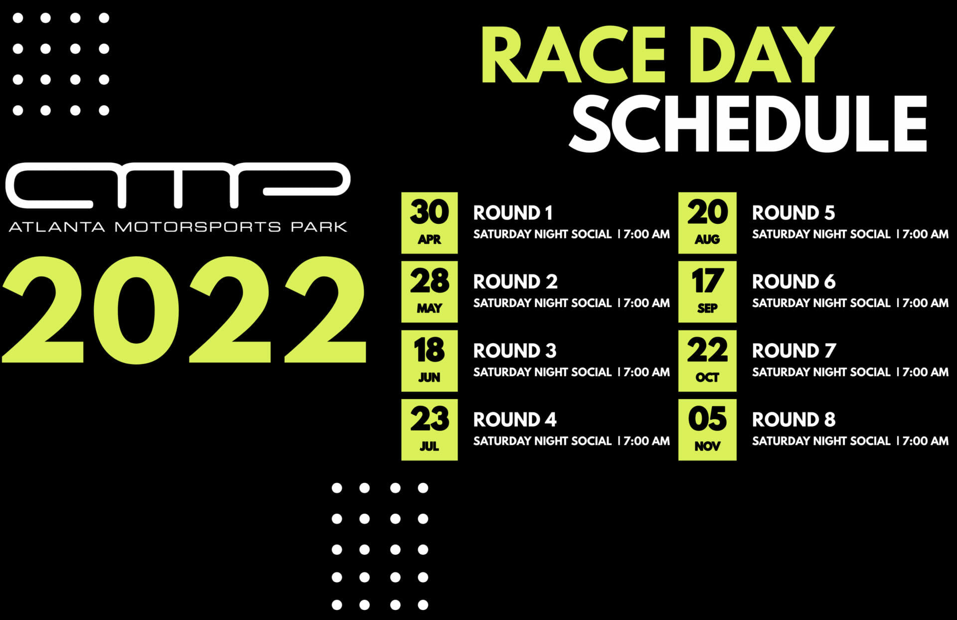 Main Track Schedule - Race Series